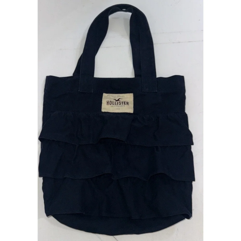 Vintage Y2K Hollister California Navy Blue Skirt Book Canvas Seagull Tote Bag - Picture 4 of 15
